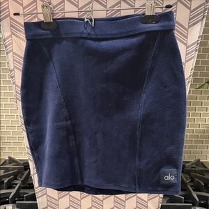 Alo Yoga Navy Ribbed Mini Skirt | Athleisure Activewear